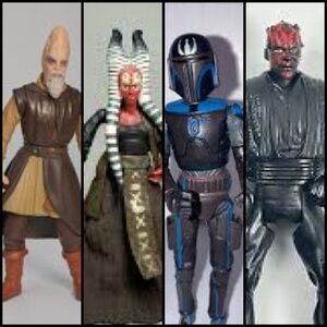Star Wars Action Figure Set Of 4 Adi-Mundi, Shaak Ti, Pre Vizsla & Darth Maul 4”